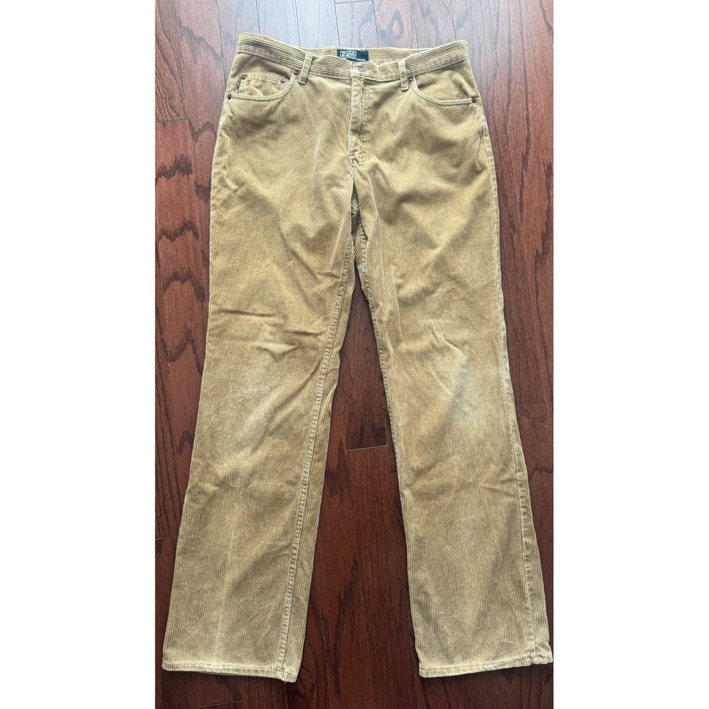 Polo Ralph Lauren Tan Corduroy Pants Mens 36x36 Made in USA Vintage Straight Leg